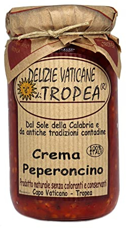 Italiensk Chili 180g – Hackad Chili i Olivolja | Autentisk Italiensk Het Sås | Hantverksmässig Kalabrisk Delikatess | Tillverkad i Italien av Delizie Vaticane di Tropea