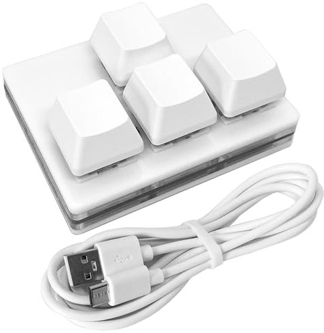 QINIZX Mini teclado USB de 4 teclas con una sola mano, teclado mecánico para juegos, programación, macro pad RGB para Windows Mac, OSU HID teclado estándar, eje cerezo, interruptor intercambiable en