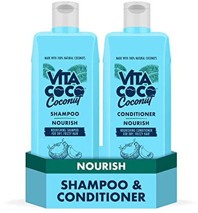 Vita Coco Nourish Shampoo und Conditioner Bundle (2x400ml) für trockenes und krauses Haar, schützt und repariert das Haar mit 100% natürlichen Kokosnüssen, geeignet für alle Haartypen