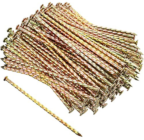 Sadnyy Lot de 100 piquets de gazon artificiel en métal galvanisé en spirale pour bordure de jardin, tente, pavé, menuiserie, barrière contre les mauvaises herbes (20,3 cm)