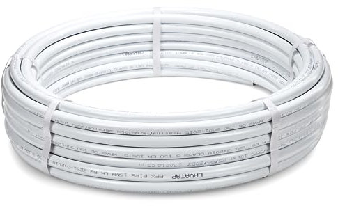 LavaTap 15mm PEX Barrier 25M Coil Plastic Pipe Push Fit Plumbing Roll - 25 Metres WRAS Approved Alternative to Copper Pipe, White
