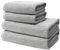 Juego de Baño - 2 Toallas de Baño Adulto 70x140cm + 2 Toallas de Mano o Lavabo 50x100cm - 100% Algodón Premium - Ultra Suave & Absorbente - Certificado Oeko-Tex - 500g/m2 - Ôhm - Gris Claro