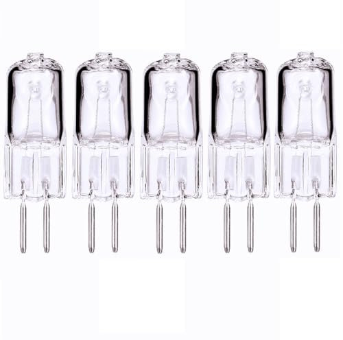 WYLIELAMSH Halogen Leuchtmittel 5 Stück G5.3 220V Halogen-Glühbirnen, Kapsellampen, Warmweiße Klare Lampen GU5.3 Double pin base,220V 50W