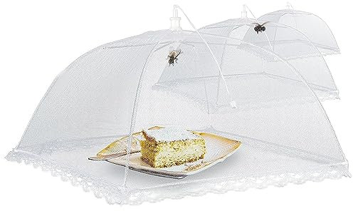 Poggapp Cache-Mouches, Protection Contre Les Insectes, Couverture Contre Les Mouches et Les Mouches des Fruits pour Gâteaux, à Fruits, Garden, Lot de 3, Facile à Utiliser