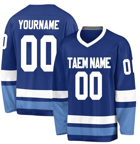 Personalized Ice Hockey Jersey/Custom Ice Hockey Jersey/Customizable Ice Hockey Jersey/Ice Hockey Gifts for Boy Mens Dark Blue
