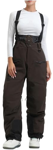 FUPODD Skihose Damen Wasserdicht Schneehose Hosenträgerhose Winddichte Outdoorhose Snowboardhose Softshellhose Warme Gefütterte Skilanglaufhose Frauen Thermohose Wanderhose Warm Latzhose Ski Pant
