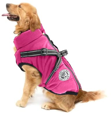 Waterproof Dog Coat with Harness Built in,warm Winter Coat for dog,Dog Jacket for Small Medium Large Dogs
