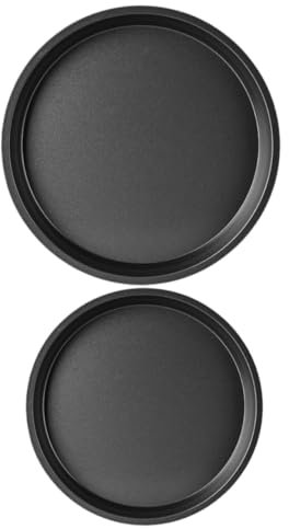 Alipis 2pezzi Teglia Da Forno in Acciaio Al Carbonio Teglia Per Pizza Rotonda Antiaderente Resistente All Usura Per Pancake e Cottura Quotidiana