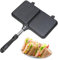 Machine à croque-monsieur chaude - Plaques plates - Appareil de cuisson - Grille-pain - Mécanisme de gril à panneau rigide - de chaleur compact - Appareil portable
