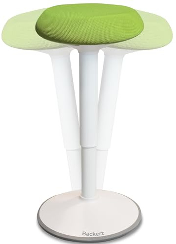 Backerz Sgabello ergonomico - Sgabello da ufficio - Vincitore del test - 55-80 cm - Altezza regolabile con funzione dondolo - Sedia da ufficio ergonomica antiscivolo - Sedia Scrivania - Verde