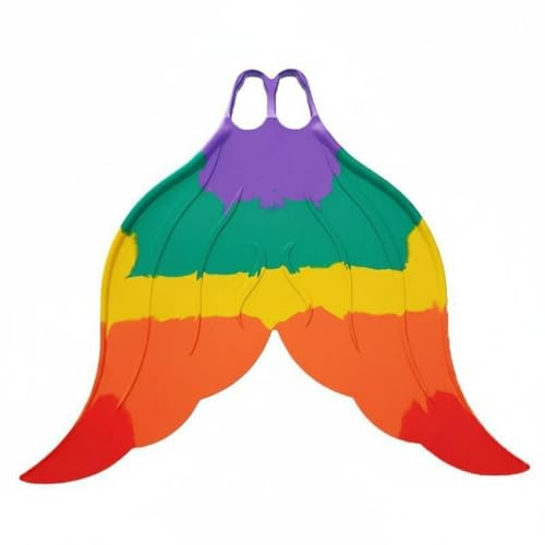 Fxzqgnh Monopinna Coda Sirena Protezione Dei Piedi Monopinna a Coda di Sirena Multicolore Pinna da Immersione Monolitica , Arancione Iridescente Cinque Colori , 33-36