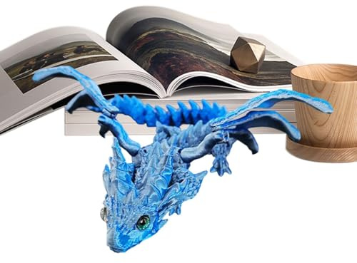 Toy Dragon, Kids Dragon Toys 3D -tryckta flexibla flygande drakefigurer | skrivbordsskärmdekor, kreativt för bokhylla skrivbord eller skåp