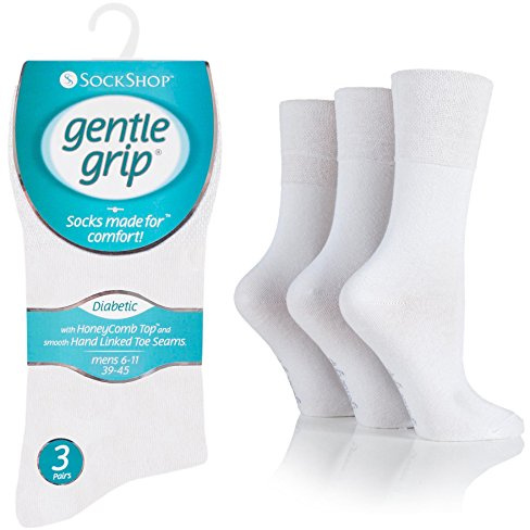 SockShop Mens Diabetic Socks SOMRD White x 3