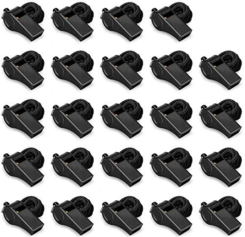 Hipat Whistle, 24PCS Sports Whistles with Lanyard, Loud Crisp Sound Whistles Bulk Perfect for Coaches, Referees, and Officials