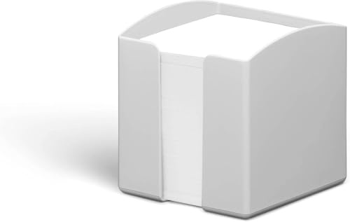 Durable Eco-Friendly Note Box - Includes 800 Sheets of Recycled Paper - Blue Angel Certified - Desktop Note Pad Holder - Grey