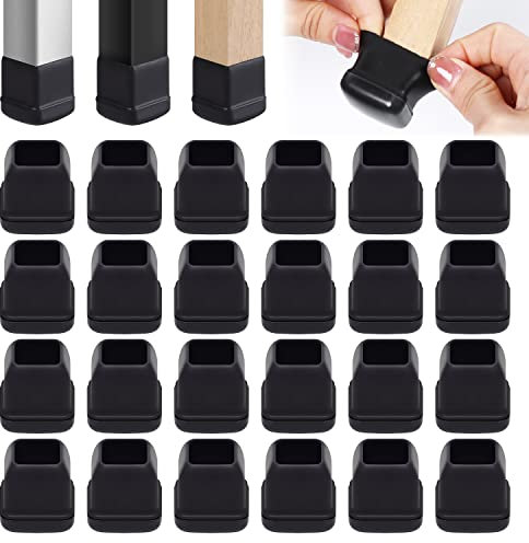 Ezprotekt 16P Chair Leg Sliders for Carpet, 1 inch Chair Glides Furniture Sliders & Thermo-Plastic-Elastomer Combination of Leg Protector,Smoothly Slide on Carpet No Scratches (Square, Fit 0.75-1)