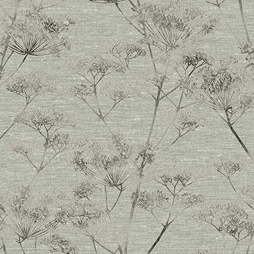 Boutique Sage Serene Seedhead Floral Wallpaper | Paste the Wall | Green Floral | Eco-Friendly