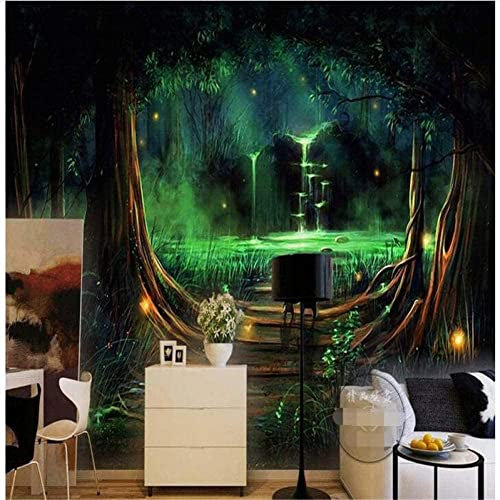 3D-Wandbilder Für Das Wohnzimmer Individuelle Fototapete Fantasy-Waldlandschaft Tapete 3D-Tapetenpaste Wohnzimmer Die Wand Für Schlafzimmer Wandbordüre - Für Büro Schlafzimmer Esszim 400(B)x280(H)cm