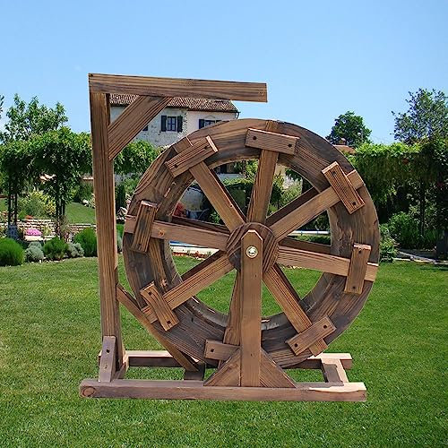 Ruota idromatica fontana feng shui ruote cortile decorativo, ruota a cascata ruote da esterno a legna fontana, stagno ornamentale rustico vintage decorativo per giardino, cortile del patio, portico, p
