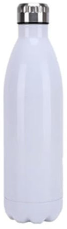 OTBEHUWJ Tazza Bottiglia di Acqua Termica in Acciaio Inossidabile A Doppia Parete Sport Bottiglia Thermos Mantieni Il Pallone Isolato-1000 Ml-Bianco