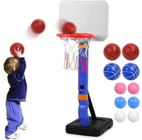 Kinder Basketballkorb - Kinderspielzeug Basketball Hoop Outdoor Indoor Basketballkorb mit Ständer Höhenverstellbarer 5-Fach höhenverstellbar 70-138cm für Jungen Mädchen 3+ Jahre als Geschenk