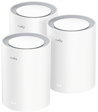 Cudy AX3000 2,5G Ganzes Home Wi-Fi 6 WLAN Mesh System, Bis zu 600 m², 2,5 g WAN, Ethernet-Backhaul, Wireguard, OpenVPN, Zerotier, Cloudflare, DDNS, 2023 Release M3000 3-Pack (M3000 3-Pack V2.0)