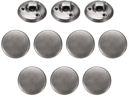 QUARKZMAN 10pz Pulsante in Metallo Anticato 15mm Pulsante in Metallo Rotondo Pulsante da Cucire in Ottone Sostituzione per Uomo Donna Blazer Abito Cappotto in Lana Camicia Giacca, Gunmetal