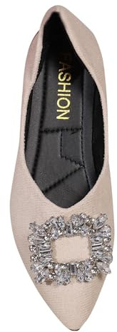 BVEBJDX Womens Diamante Flats Clearance, Ladies Faux Suede Flat Shoes Casual Slip On Loafers Solid Color Pumps Pointed Toe Moccasins Ballet Ballerina Dolly Shoe Work Smart Office Formal Sandals