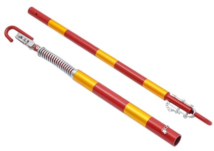 SYNCMH Barra di traino per auto da 5t, barra di traino in ferro con gancio, colore di avvertimento, lunghezza di traino 95 cm+88 cm, per veicoli domestici, fuoristrada, auto piccole
