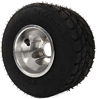UTV -Reifen, 10x4.50‑5 Gummi -Aluminium Explosionssicherer UTV Go Kart Tire mit Hub, Antislip Universal Wheel für ATV, Landwirtschaftliches Fahrzeug