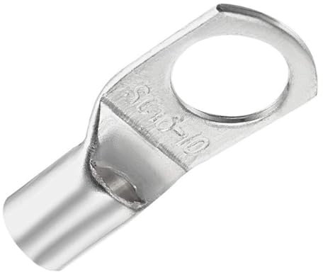 TOP-VIGOR 20Pcs 6 AWG Copper Wire Lug SC16-10, Crimp Ring Terminals Cable Lugs Bolt Hole, Battery Cable Ends Eyelets Connectors for Car Boat Auto Electrical Use