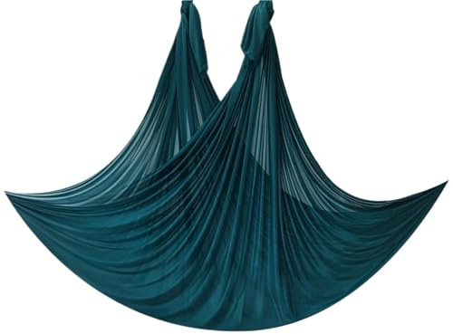 GYTTDERFL Aerial Yoga Hamac Yoga Amaca da Yoga Singola in Tessuto da 5 Metri, Colore Puro, for Uso Domestico, in Tessuto di Poliestere, for Studio di Yoga, Yoga Aereo sospeso(Dark Green)