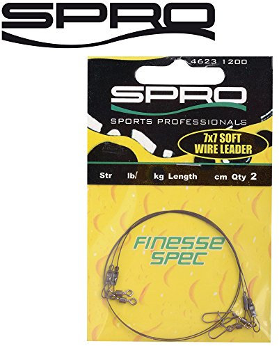 Spro Pike Fighter Finesse Spec 7x7-2 Stahlvorfächer zum Spinnfischen, Spinnvorfächer, Hechtvorfach zum Spinnangeln, Länge/Tragkraft:40cm - 20lbs - 9.1kg
