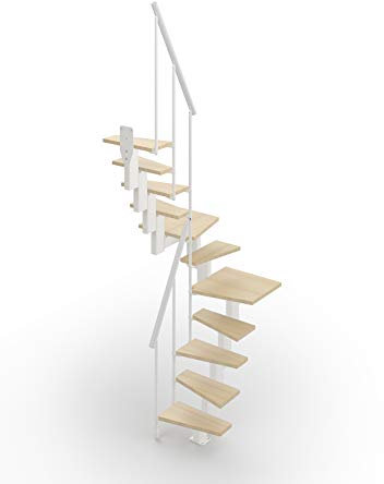 Scala Mister Step SMALL salvaspazio adU 11 Gradini H 240-284 cm. betulla - bianco