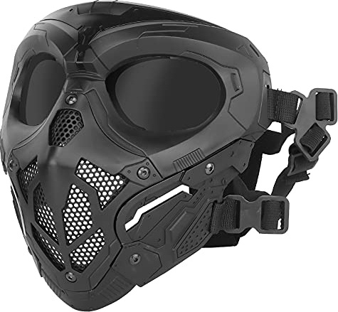 JOYASUS Masque tactique pour paintball, paintball, tête de mort, masque complet pour Halloween, chasse, CS Wargame
