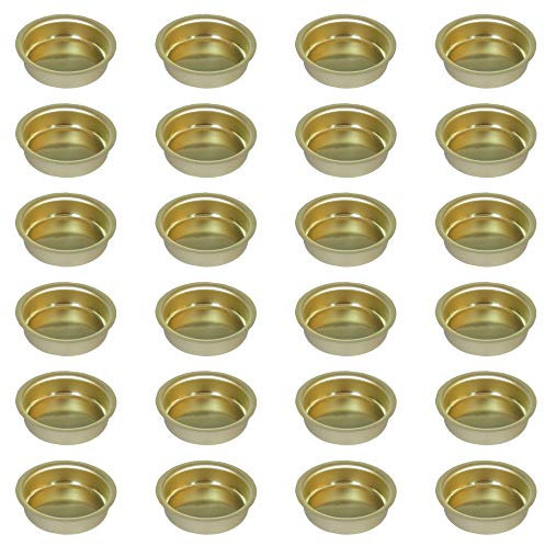 Auswahl Größe - Kerzentülle Kerzeneinsatz Kerzenhalter aus Metall, für Baumkerzen, Puppenkerzen, Pyramidenkerzen Tafelkerzen und Teelichter - Hier: 24 Stück Tülle Ø 40 mm (flach)
