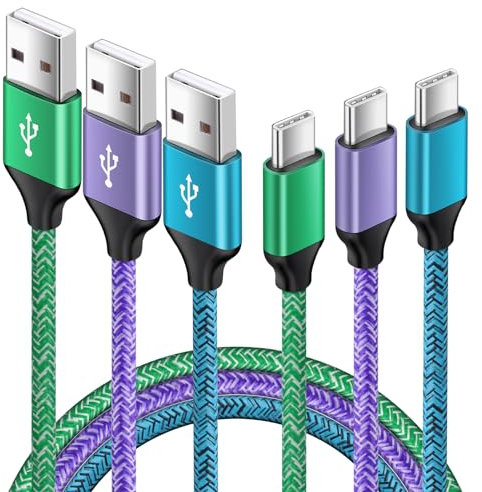 USB C Samsung Charger Cable 3Pack/6FT, USB Type C Fast Charging Cable Phone Charger Cable Lead for Samsung Galaxy A14/A15/A16/A55/A54/A34/A35/A25/A51/A52s/A53/S25/S24/S23/S22/S21/S20, Google Pixel 8 7