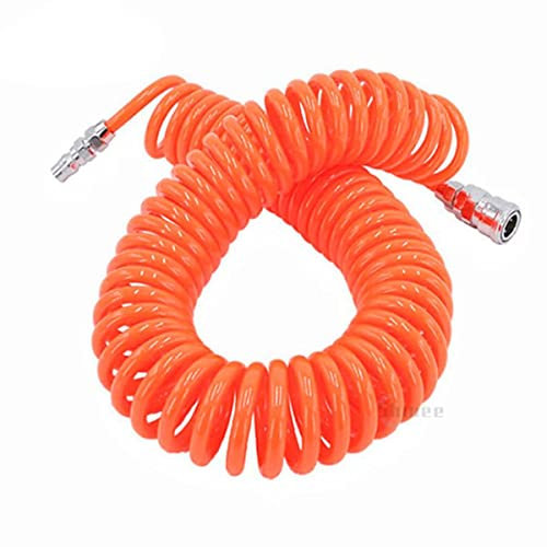 Hose for Compressor Air Tool 8mm 10mm 12mm 6M 9M 12M 8x5mm 12x8 10x6.5mm High Pressure PU Tube Pipe Gas Spring Pneumatic Spiral-8X5 with Connector,15M