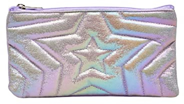 Estrellas en relieve estilo Roxy plata arco iris estuche 22 cm, Silver, Estuche para lápices