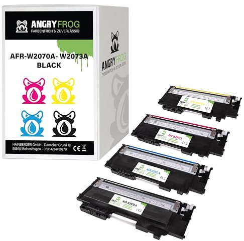 Angry Frog 4X Toner Kompatibel W2070A - W2073A CMYK für HP Color Laser 150a nw Color Laser 150 Series Color Laser MFP 170 Series Color Laser MFP 178nw g Color Laser MFP 179fng fnw fwg