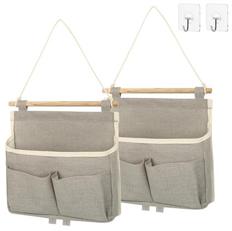 Hängende Aufbewahrungstasche, 2 Stück Hängeorganizer, Hängetasche, Hängeaufbewahrung Hängende Aufbewahrung Organisatoren für Home Office Bad usw(Grau 23×25×6cm)