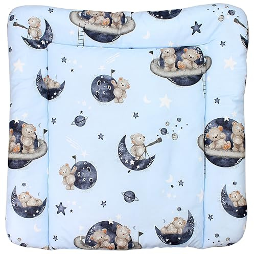 TupTam Colchón para Cambiador para Bebés Niños y Niñas, Osos en el cosmos, 70 x 60 cm