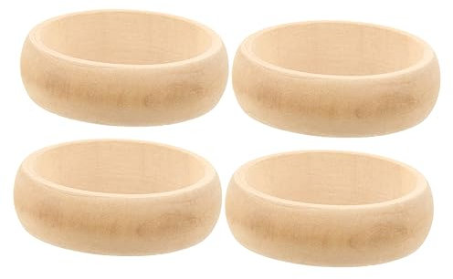 Lurrose 4stücke Holzringe Zum Basteln Unvollständige Naturholzringe Für Diy-schmuck Holzarmreifen Zum Selbermachen Langlebig Und Glatte Oberfläche
