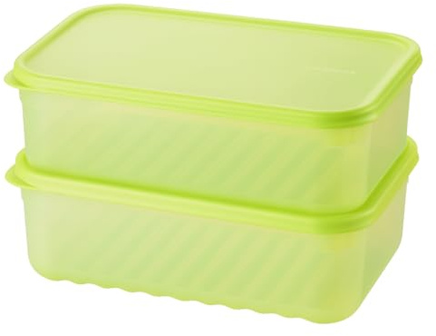 LocknLock Fresh Block Vorratsdosen mit Deckel – Frischhaltedosen Set 2-teilig, stapelbar & BPA-frei – Vorratsdosen für Obst & Gemüse, mikrowellen-, gefrier- & spülmaschinengeeignet (3,2 L)