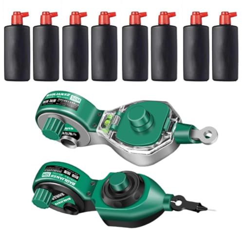 Fontaine à encre pour le travail du bois - Dessin automatique - Réglage de l'encre à manivelle - Instrument de chantier - Seau de construction - Roues de marquage - Marqueur à craie sur le travail du