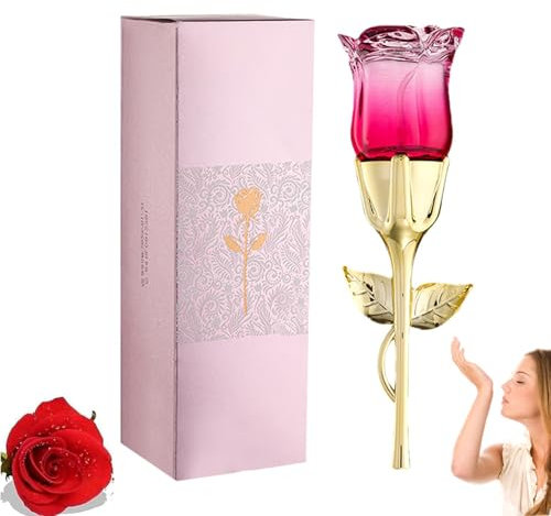 Profumo da donna a forma di rosa, profumo di rosa fresco, profumo di feromone a lunga durata, profumo per capelli e corpo, rafforzare la fiducia in se stessi (rosa)