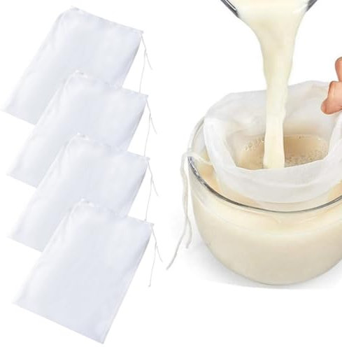 4 Pcs Etamine Alimentaire,Toile à Fromage, Étamine Tissu en Coton Non Blanchi Mousseline Alimentaire Ultra Fine Lavable Chiffon à Fromage Anti-chaleur