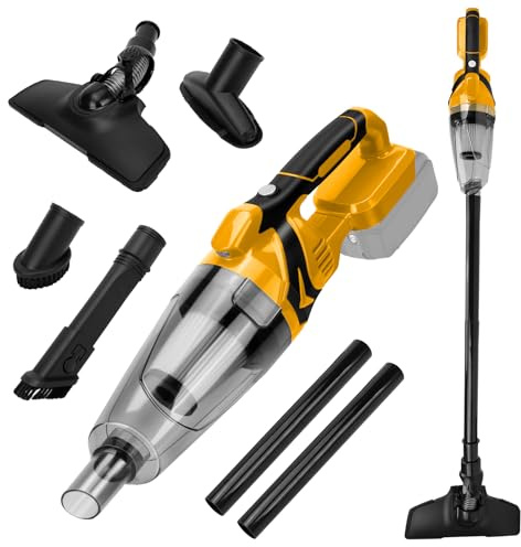 Aspirapolvere a batteria, compatibile con batteria Dewalt da 20 V (senza batteria), 10000 Pa portatile, con 4 ugelli e contenitore per polvere da 0,75 l, per pavimenti in legno duro, tappeti, peli di