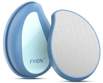 FVION Nano Glass Foot File for Callus Removal – Gentle Foot Pumice Stone with Cover, Portable Dead Skin Foot Scrubber, Portable Pedi Egg Foot Care Tool – Blue