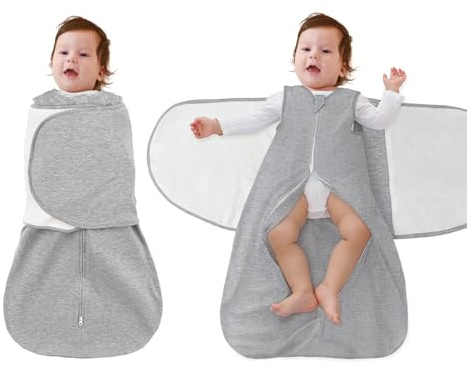 FUNUPUP Saco de Dormir para Bebé 1.0 TOG, Swaddle Ajustable 3 en 1 para Recién Nacidos, 0-6/6-12 Meses